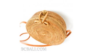 Circle Handbag Rattan Hand Woven Motif side Handmade
